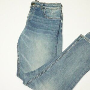 Isaia Napoli Medium Wash Distressed Cotton Blue Jeans Denim Jeans 48 Brand New